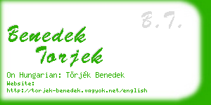 benedek torjek business card